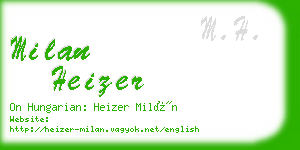 milan heizer business card